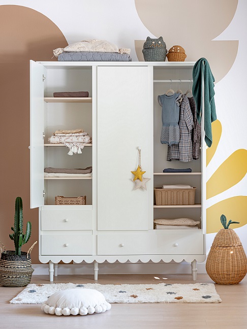 Woodluck, Hvid garderobe med 3 døre, Babushka - Billede 3