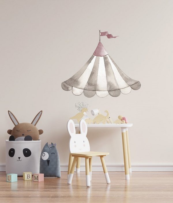 Babylove, vægklistermærke Cirkusloft dusty pink