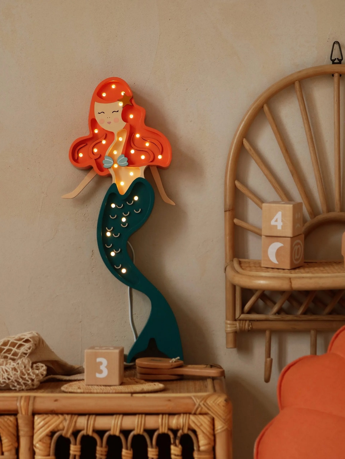 Little Lights, Natlampe til børneværelset, Havfrue Ariel - Billede 6