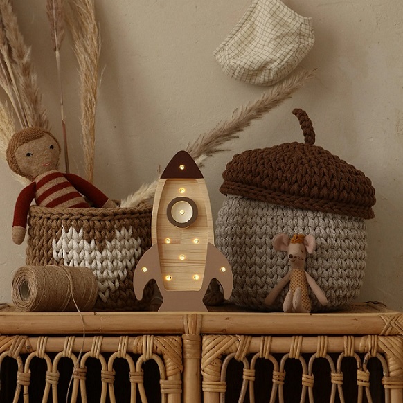 Little Lights, Natlampe til børneværelset, Rumraket mini Cappuccino - Billede 3