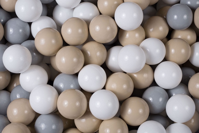 Meow, Beige byggbar fløjl legeplads med boldbassin, 200 bolde - Billede 5