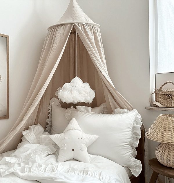Beige sengehimmel i muslinbomuld, Cotton & Sweets
