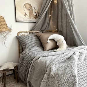 Stor maxi grå sængehimmel i muslinbomuld, Cotton & Sweets