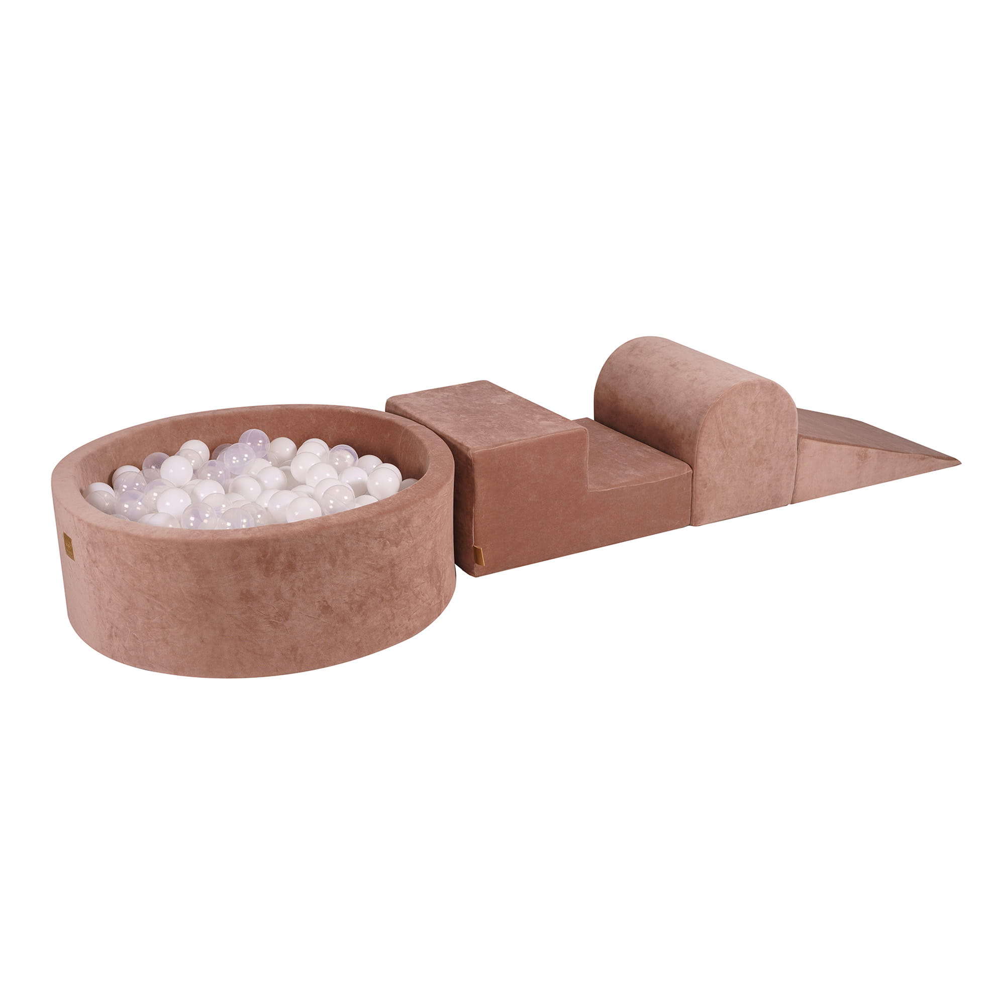 Meow, Beige byggbar fløjl legeplads med boldbassin, 200 bolde - Billede 7