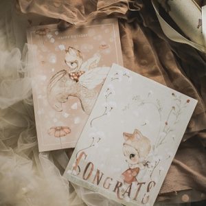 Mrs Mighetto, Fødselsdagskort 2-pak, Blomst