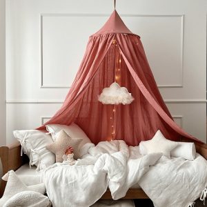 Stor maxi marsala sængehimmel i lærred, Cotton & Sweets