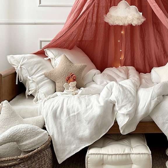Stor maxi marsala sængehimmel i lærred, Cotton & Sweets - Billede 4