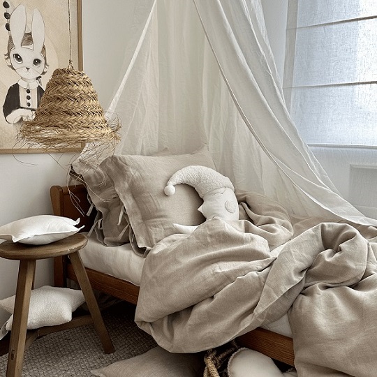 Cream premium sengehimmel i hør, Cotton&Sweets - Billede 3