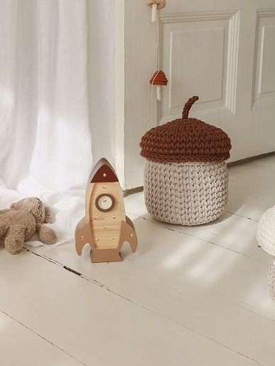 Little Lights, Natlampe til børneværelset, Rumraket mini Cappuccino - Billede 4