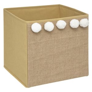 Opbevaringskurv pompom, natur