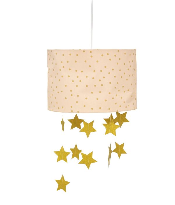 Rosa loftslampe til børneværelset, stjerner
