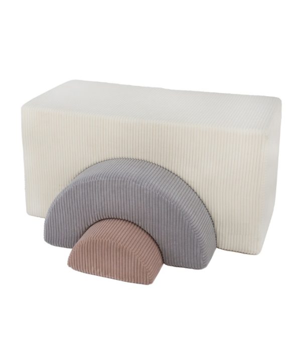 Babylove, Byggbare klodser i stof Rainbow, beige