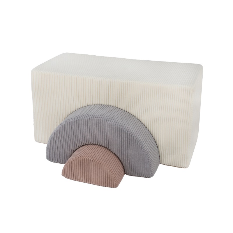 Babylove, Byggbare klodser i stof Rainbow, beige