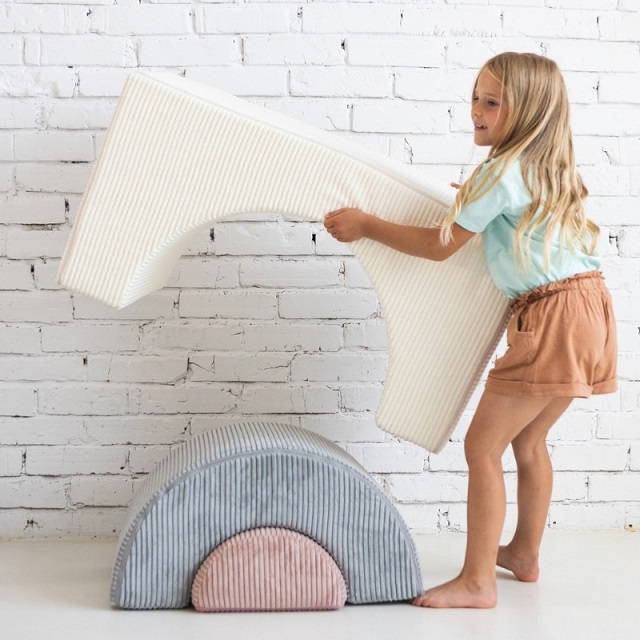 Babylove, Byggbare klodser i stof Rainbow, beige - Billede 2