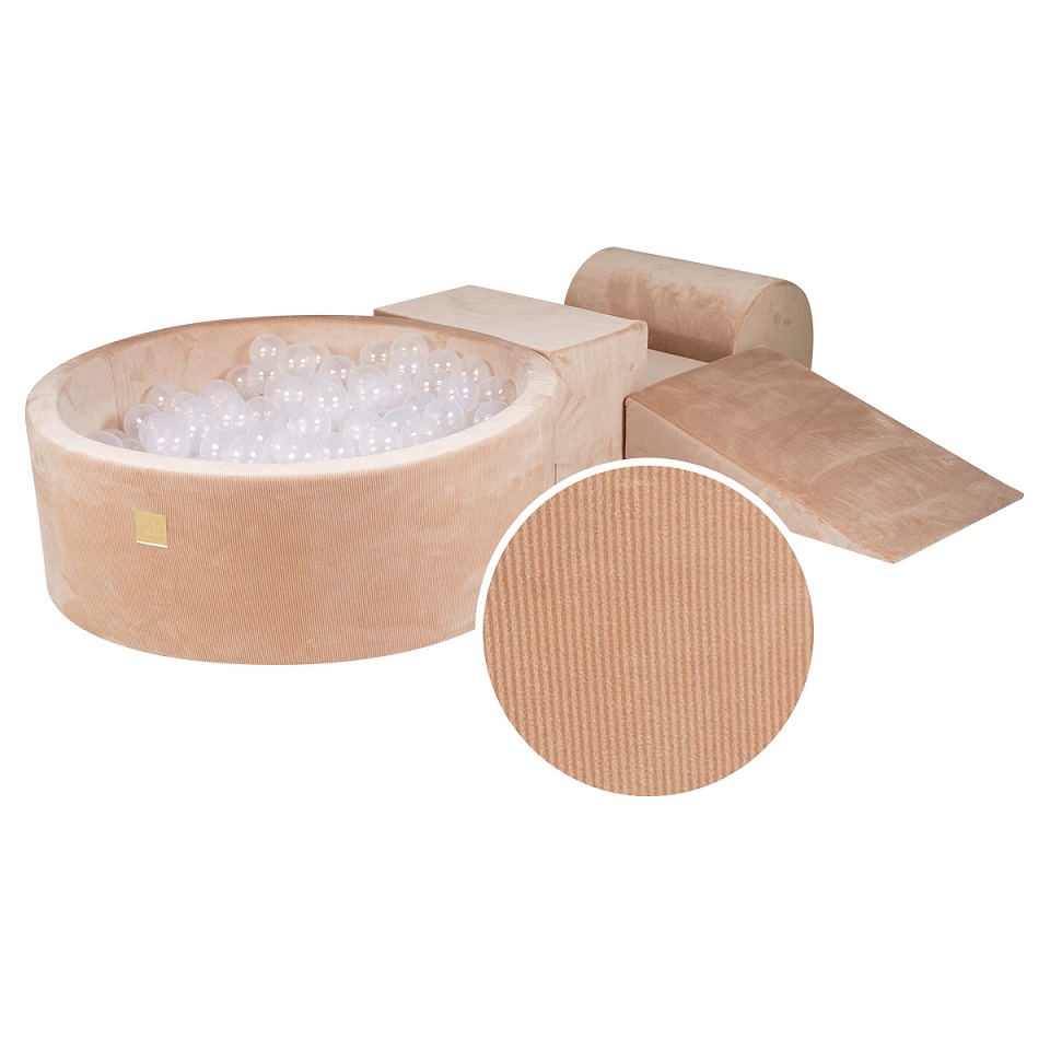 Meow, Sand byggbar corduroy legeplads med boldbassin, 200 bolde