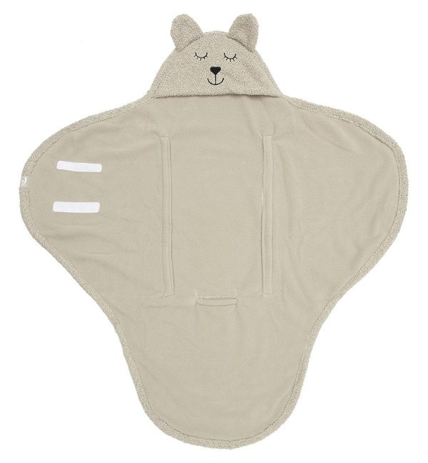 Jollein, omslagsbabywrap kørepose Bear boucle, olive green