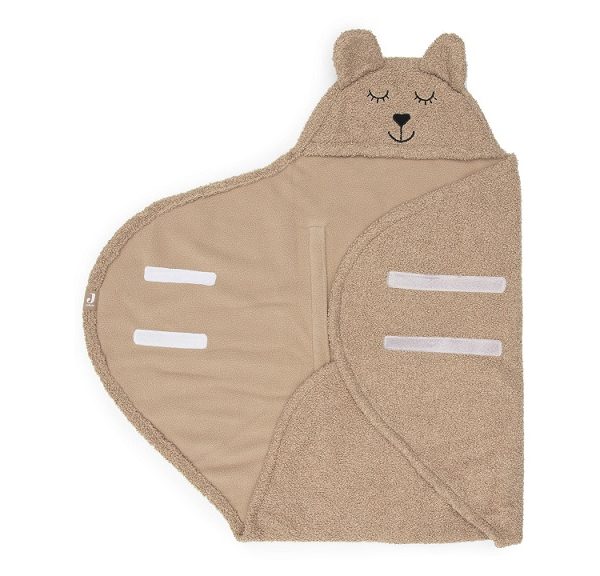Jollein, crossover babywrap kørepose Bear boucle, biscuit