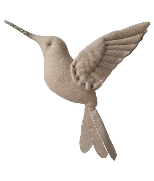 Vægdekoration beige kolibri