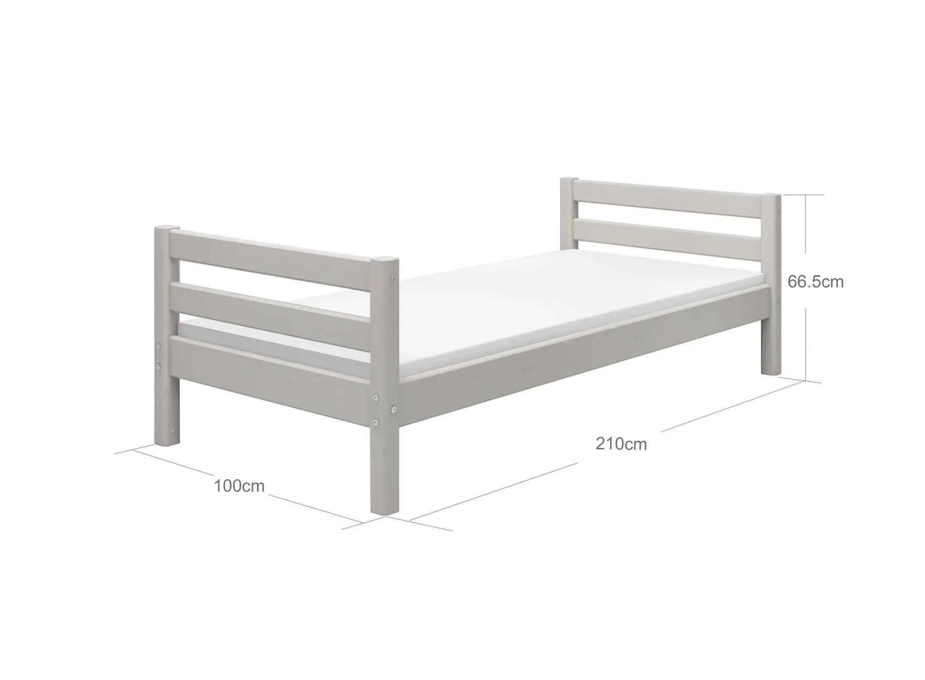 Flexa, barneseng 90x200 cm Classic, grå - Billede 8