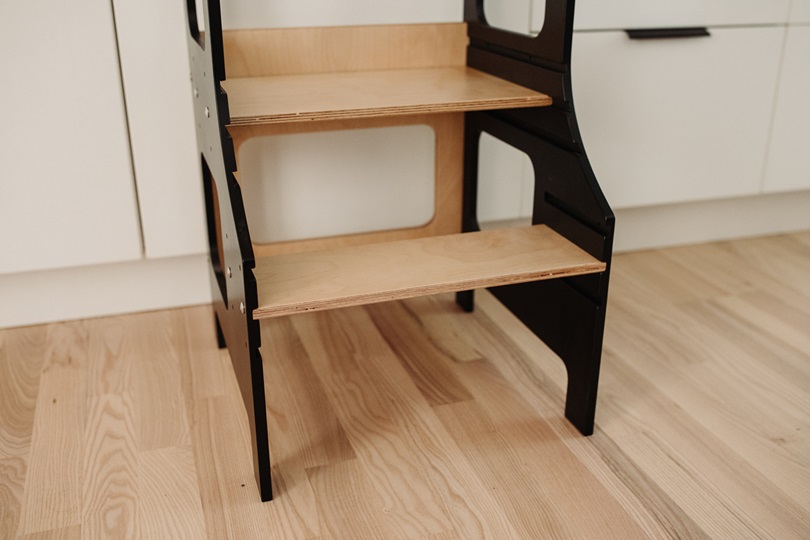 Duck Woodworks, Justerbar hjælpe taburet, sort/natur - Billede 5
