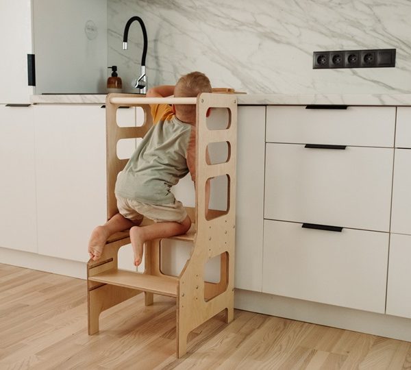 Duck Woodworks, Justerbar hjælpe taburet, natur
