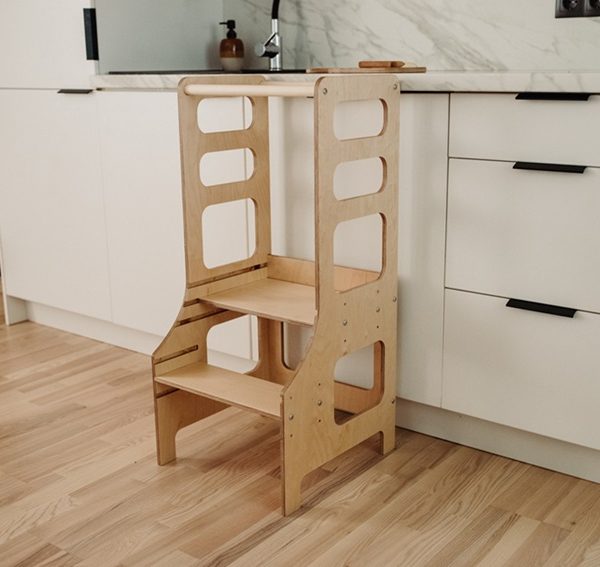 Duck Woodworks, Justerbar hjælpe taburet, natur