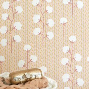 Majvillan, tapet til børneværelset Sweet cotton, rosa