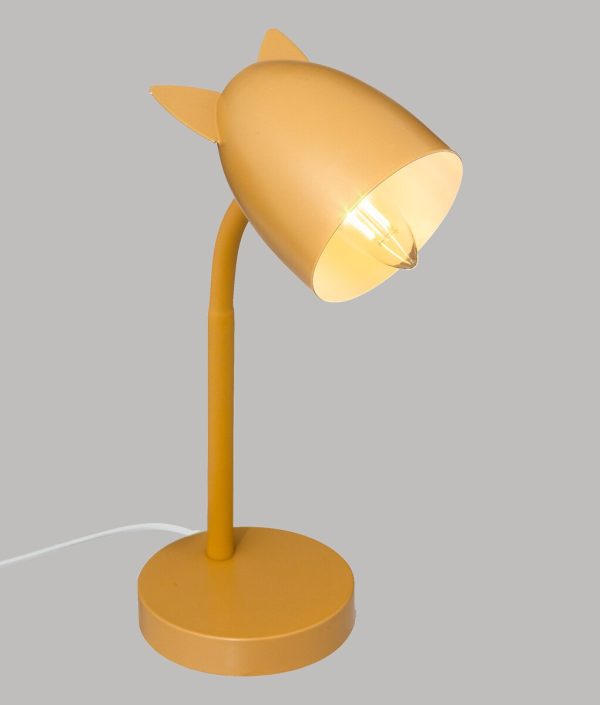 Bordlampe med ører til børneværelset, gul okker