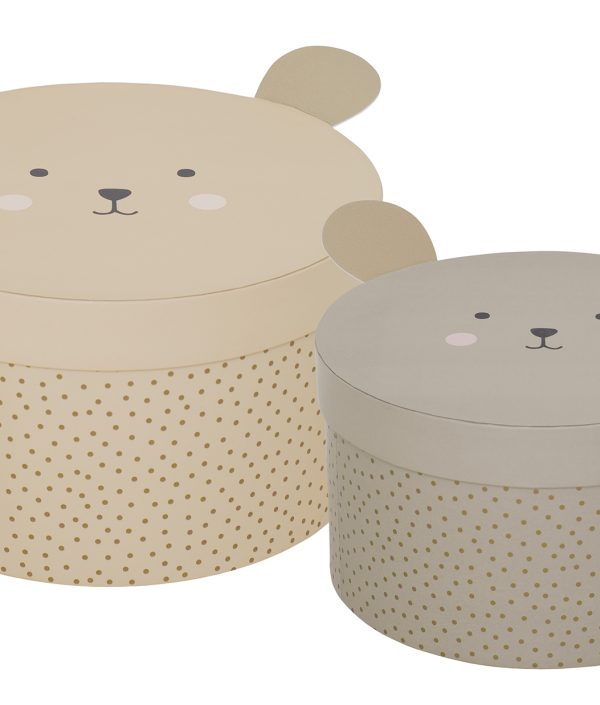 Jabadabado, opbevaringsboks Teddy 2-pak, beige