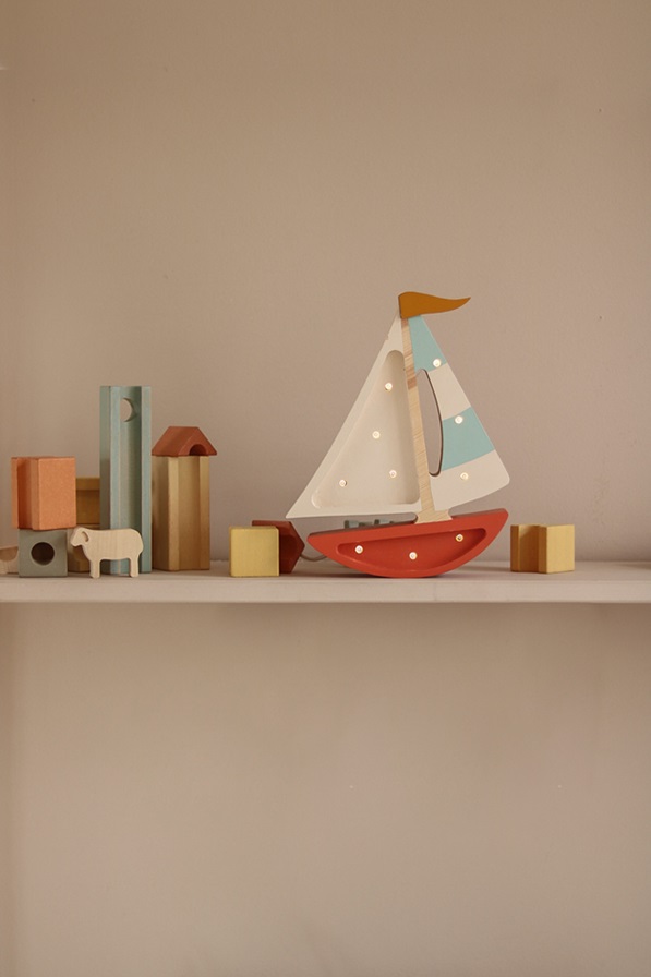 Little Lights, Nattlampe til børneværelset, Sejlbåd clay - Billede 7