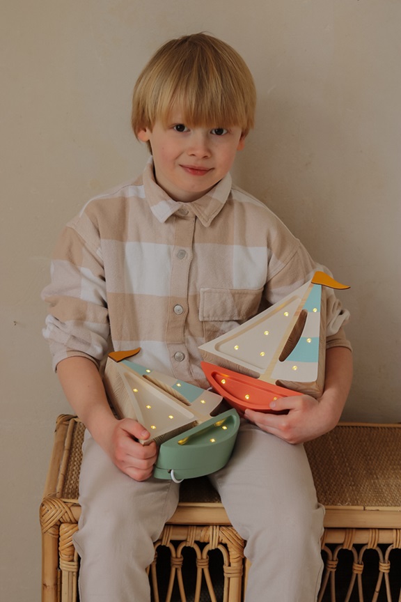 Little Lights, Nattlampe til børneværelset, Sejlbåd clay - Billede 5