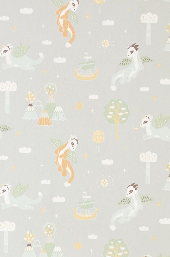 Majvillan, tapet til børneværelset Magical adventure, soft grey - Billede 4