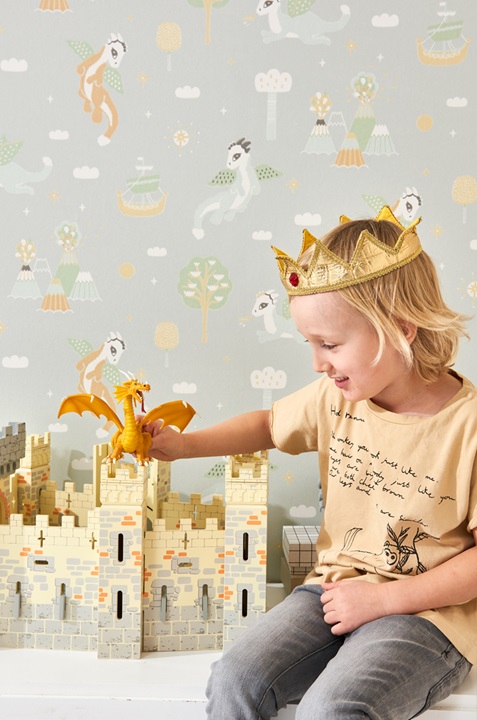 Majvillan, tapet til børneværelset Magical adventure, soft grey - Billede 3