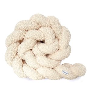 Sengehestbeskyttelse flettet bouclé - Ecru