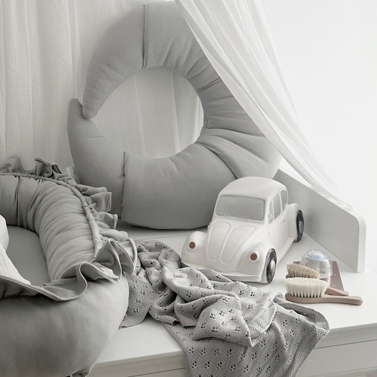 Cotton & Sweets, amningspude Croissant, lysegrå - Billede 2