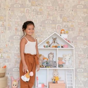 Majvillan, tapet til børneværelset Dollhouse, wool white