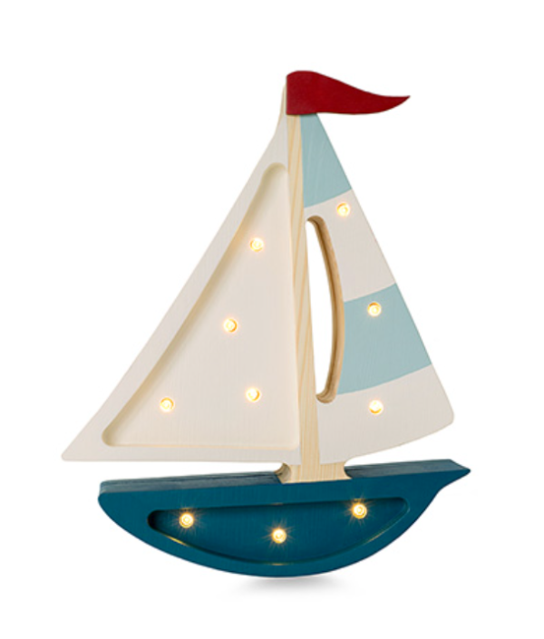 Little Lights, Natlampe til børneværelset, Sejlbåd teal