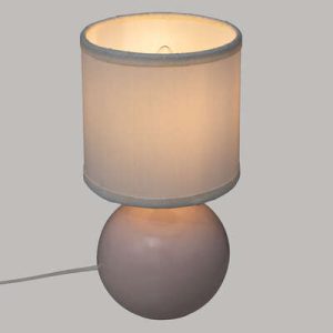 Bordlampe i keramik til børneværelset, hvid/lyserød
