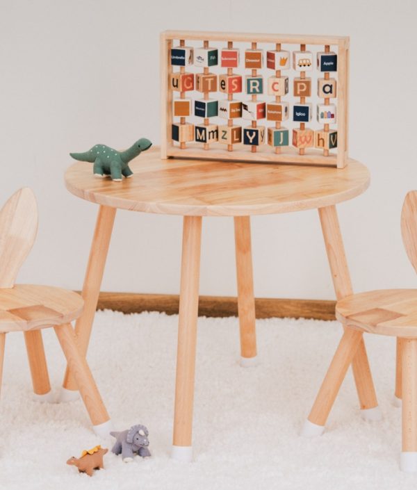 Babylove- bord med 2 kaninstole, natur