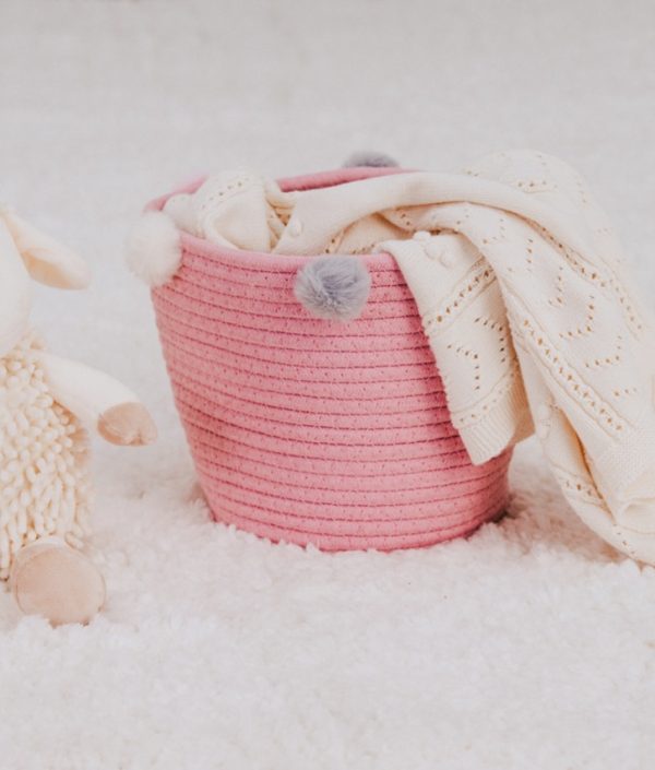 Babylove opbevaringskurv til børneværelset (rosa)