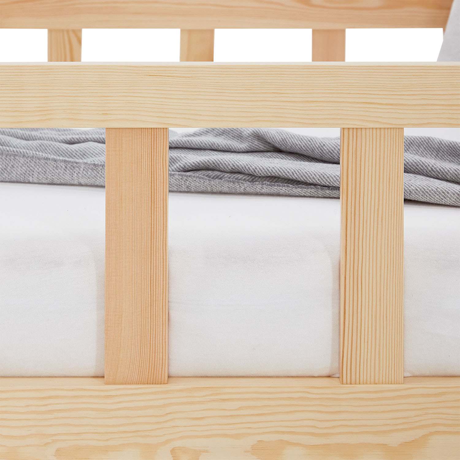 Montessori natur barneseng med beskyttelseskanter, 90x200 cm - Billede 8