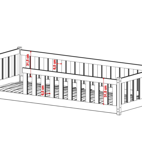 Stor juniorseng Mira 140x200 cm, hvid