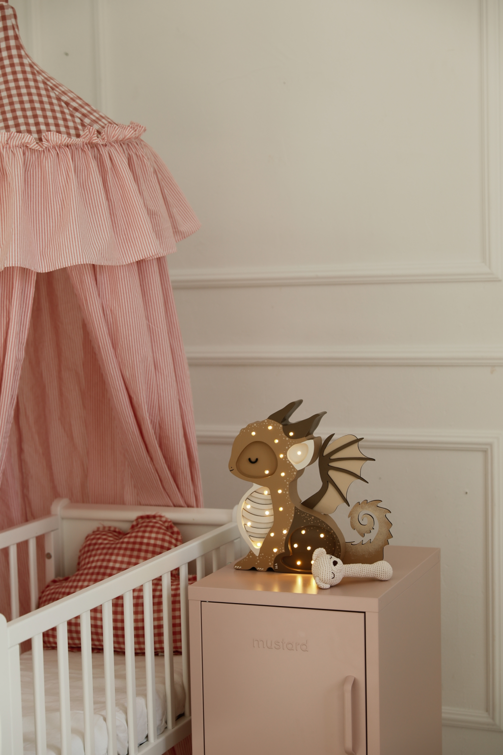 Little Lights, Natlampe til børneværelset, Dragon Lamp, Tiramissu Brown - Billede 3